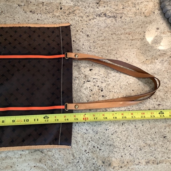 Cole Haan Brown Market Shopping Tote Bag Leather Double Straps - Picture 6 of 7